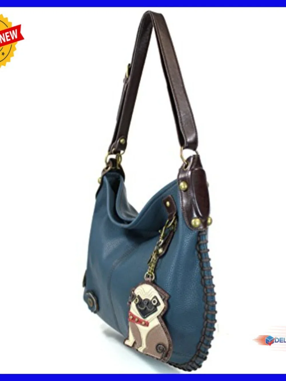 Large Vegan Leather Hobo Bag with Detachable Keychain, Convertible Shoulder